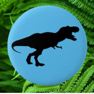Dinosaur Colorful Blue Button