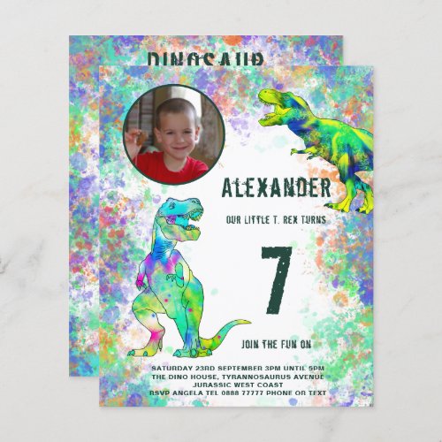 Dinosaur Colorful Boys Birthday Party Photo