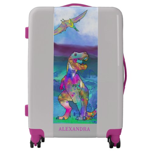 Dinosaur Colorful Girls Personalized Luggage