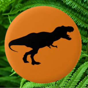 Dinosaur Colorful Orange Button