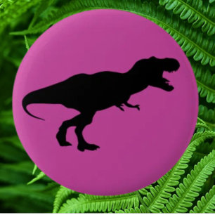 Dinosaur Colorful Pink Button
