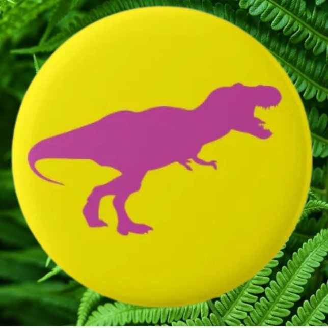 Dinosaur Colorful Yellow Button (Bring your dream party to life with our selection of quality Dinosaur themed party supplies )