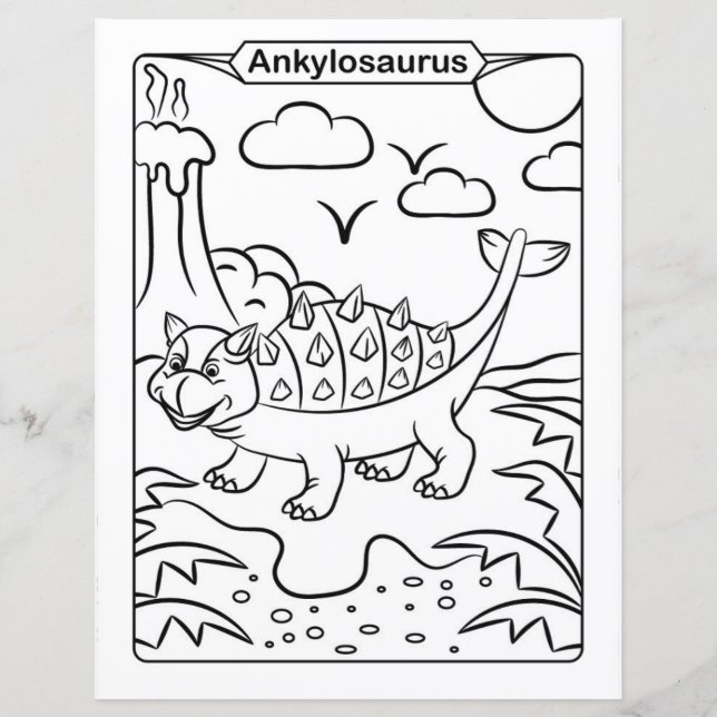Dinosaur Coloring Page - Ankylosaurus (Front)