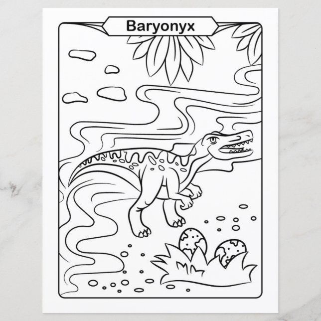 Dinosaur Coloring Page - Baryonyx (Front)