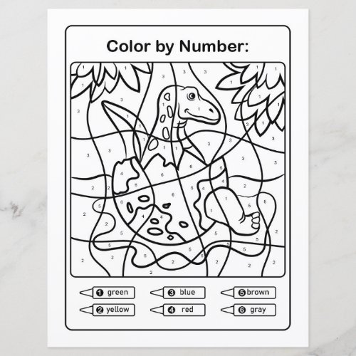 Dinosaur Coloring Page by number _ Baby Dino Egg