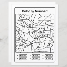 Dinosaur Coloring Page by number - Pterodactyl | Zazzle