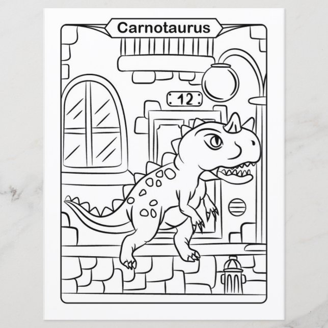 Dinosaur Coloring Page - Carnotaurus (Front)