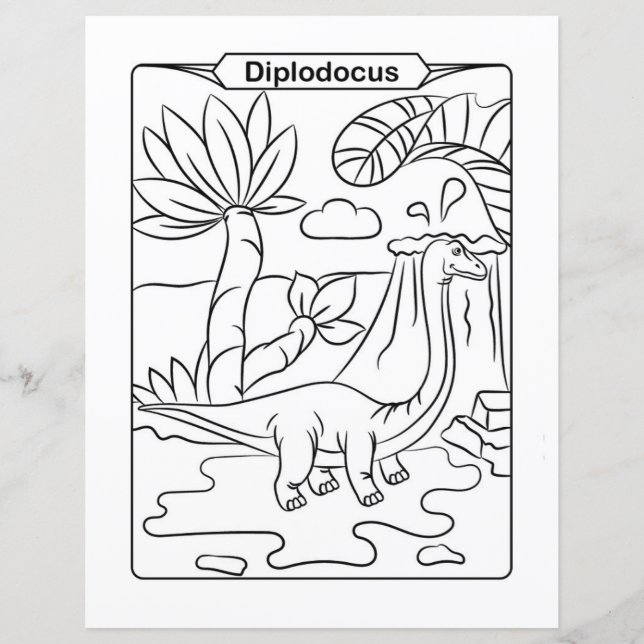Dinosaur Coloring Page - Diplodocus (Front)