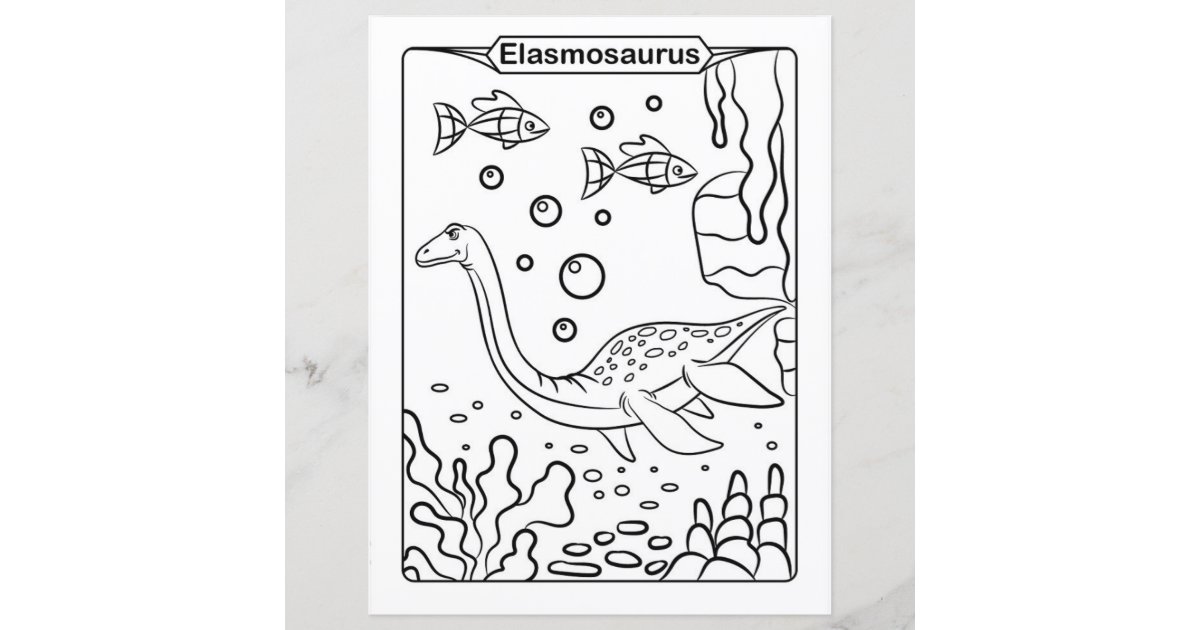 Dinosaur Coloring Page - Elasmosaurus | Zazzle
