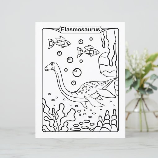 Dinosaur Coloring Page - Elasmosaurus | Zazzle