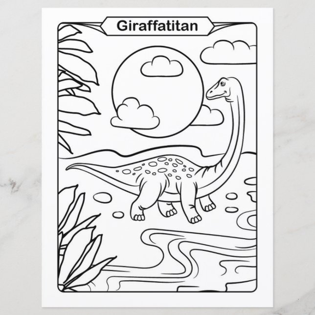Dinosaur Coloring Page - Giraffatitan (Front)