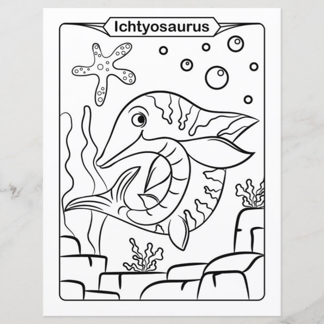 Dinosaur Coloring Page - Ichtyosaurus (Front)