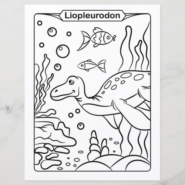 Dinosaur Coloring Page - Liopleurodon (Front)