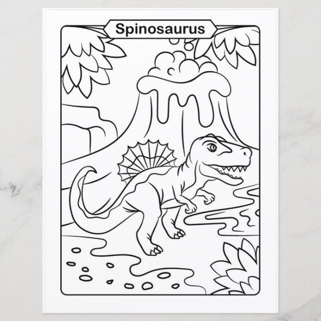 Dinosaur Coloring Page - Spinosaurus (Front)