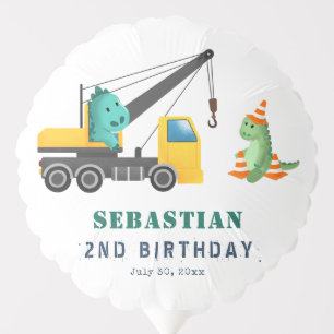 Dinosaur Construction Crew Birthday Party Balloon