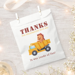  Dinosaur Construction Crew Birthday Party Favor Bag