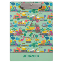 Dinosaur Construction Kids Personalized Clipboard