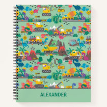 Dinosaur Construction Kids Personalized Notebook