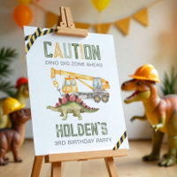 Dinosaur Construction Party Welcome Sign