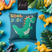 Dinosaur Cool Dude Cartoon Boy Nursery Room Decor