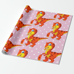 Dinosaur Cool T Rex Girl Wrapping Paper