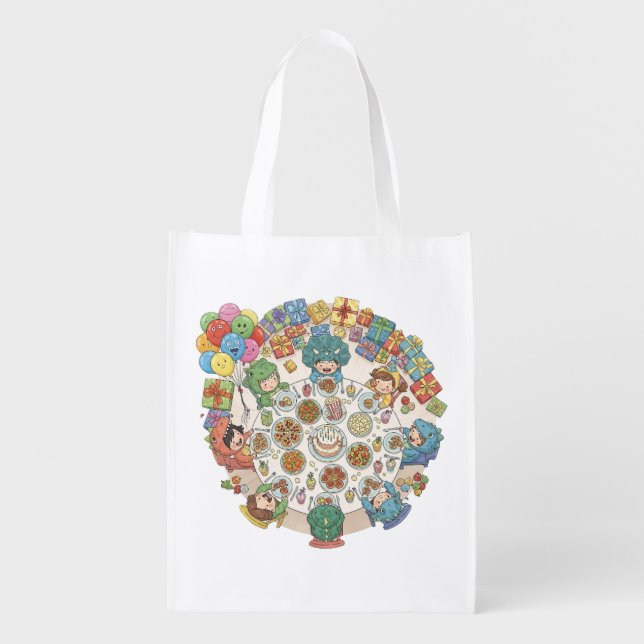 Dinosaur Costume Children's Party Grocery Bag (Front)