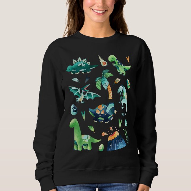 Dinosaur Costume Dino Paleontology Trex Women Kids Sweatshirt (Front)