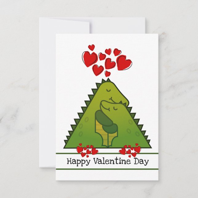 Dinosaur Couple Valentine Card (Front)