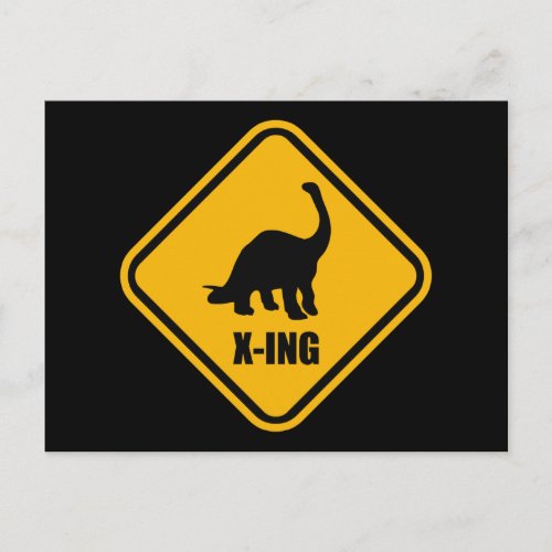 Dinosaur Crossing Street Sign Postcard