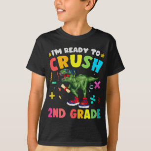 Dinosaur Crush 2nd Grade Dino First Day Boys Trex T-Shirt