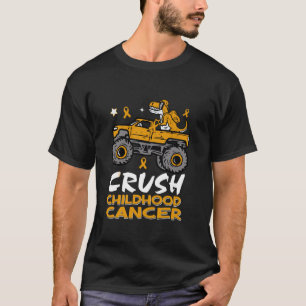 Dinosaur Crush Childhood Cancer Awareness Monster T-Shirt