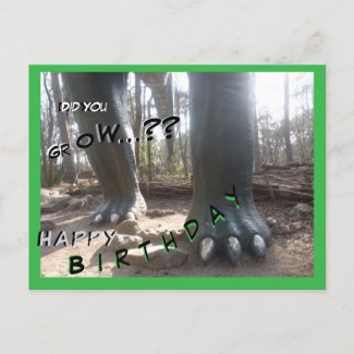 Dinosaur Cust. Text Happy Birthday Postcard