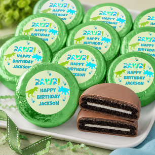 Dinosaur Custom Any Occasion Name or Text Dipped Oreo Cookie Favors