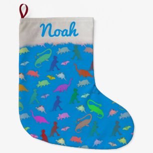 Dinosaur Custom Name Christmas Stocking