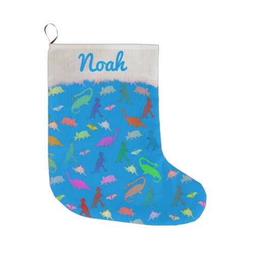 Dinosaur Custom Name Christmas Stocking