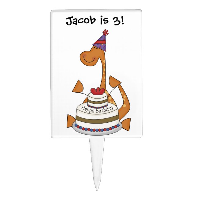 Dinosaur Customized Birthday Cake Topper (Front)
