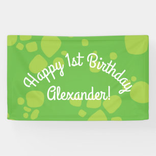 Dinosaur Cute 1st Birthday Party Banner Decor