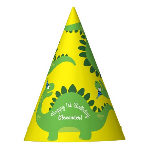 Dinosaur Cute 1st Birthday Party Hats