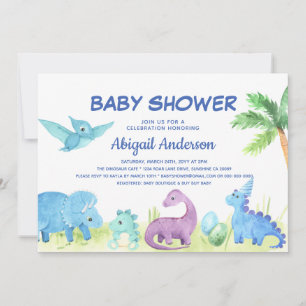 Dinosaur Cute Baby Shower Invitation