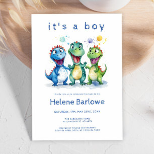 Dinosaur Cute Baby Shower Invitation