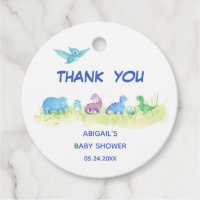 Dinosaur Cute Baby Shower Thank You Favor Tags