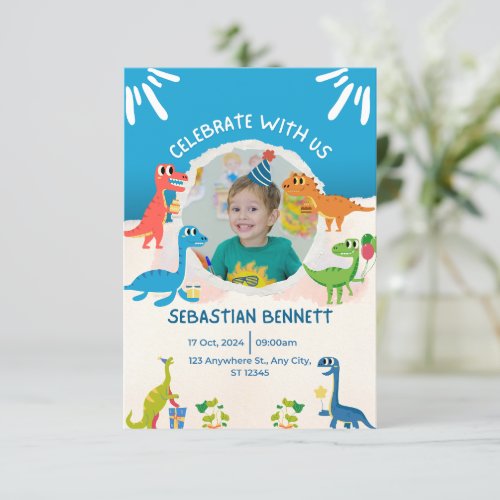 Dinosaur Cute Birthday card for little one