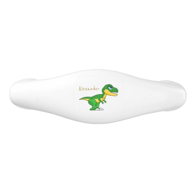Dinosaur  Cute Boys Blue Bedroom Decor Ceramic Drawer Pull (Front)