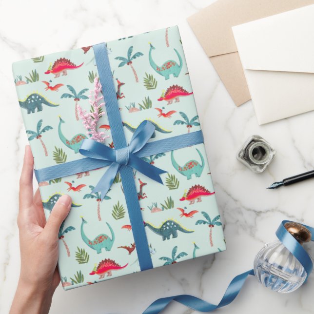 Dinosaur Cute Colorful Kids Wrapping Paper (Gifting)