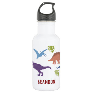Dinosaur Cute Dino Kid Child Personalized Name Stainless Steel Water Bottle