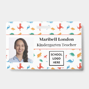Dinosaur Cute Fun Teacher Badge
