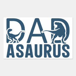 Dinosaur Dad Dad Asaurus Dino Lover T Rex Dad Dino Rectangular Sticker