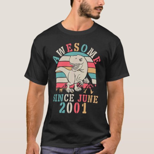 Dinosaur Dance Birthday 21 Years Old Awesome Since T_Shirt