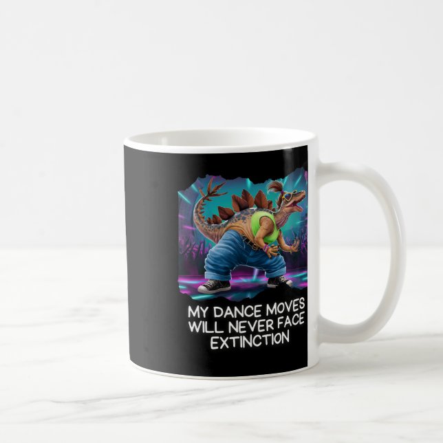 Dinosaur Dance Funny Dancing Dino  Coffee Mug (Right)