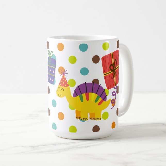 Dinosaur Delight: Roar-iffic Coffee Mug! Mug (Front Right)